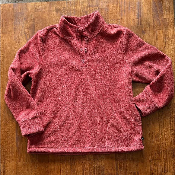 Eddie Bauer Tops - Eddie Bauer women’s Henley style fleece pullover rustic cozy with pockets size L